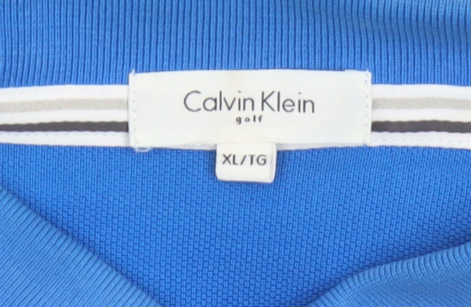 Calvin Klein Golf Men's Blue Polo Shirt XL Cotton Blend
