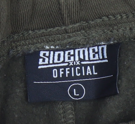 Sidemen Official Men’s Green Jogger Trousers Size L Cotton Fleece