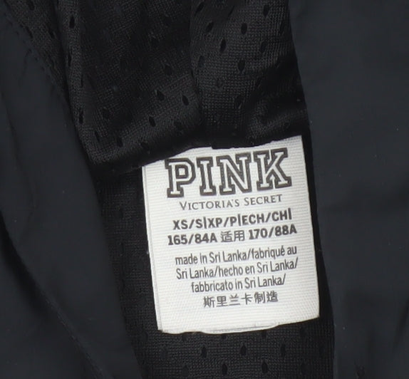 Victoria's Secret PINK Women's XS Black White Hooded Windbreaker Jacket