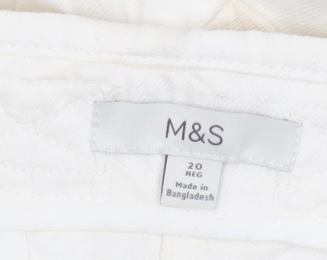 Marks and Spencer Women’s Ivory Chino Trousers Size 20 Regular