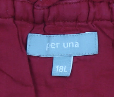 Marks and Spencer Per Una Women Red Size 18L Sleeveless A-Line Dress