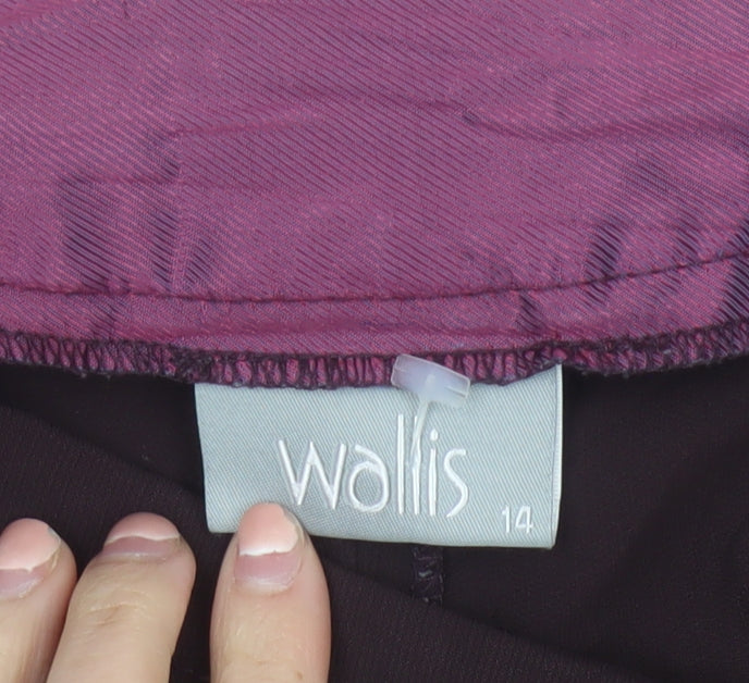 Wallis Women Brown Size 14 Wide-Leg Trousers