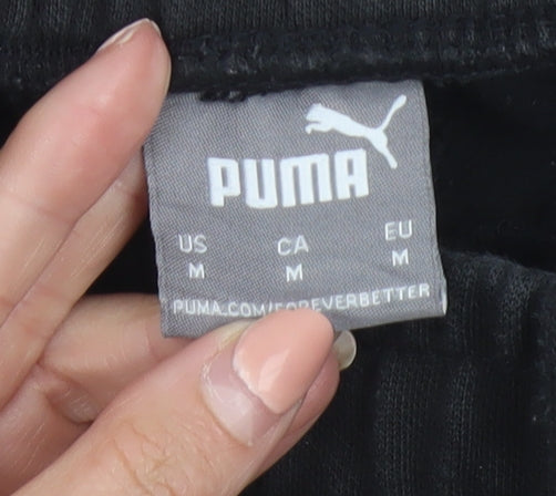 Puma Men's Black Jogger Trousers Medium Regular Fit Fleece