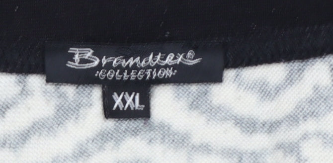 Brandtex Collection Womens Black 2XL Geometric Pullover Jumper