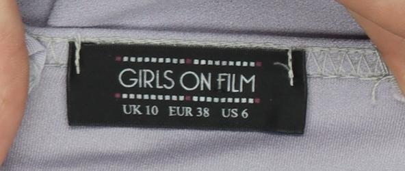 Girls On Film Women's Purple Strappy Slim Fit Jumpsuit Size 10
