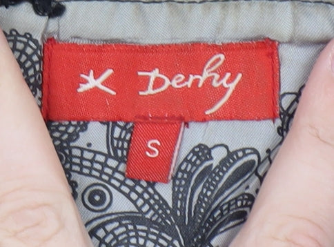 Derhy Women's Black Beige Grey Beaded Pencil Skirt Size S