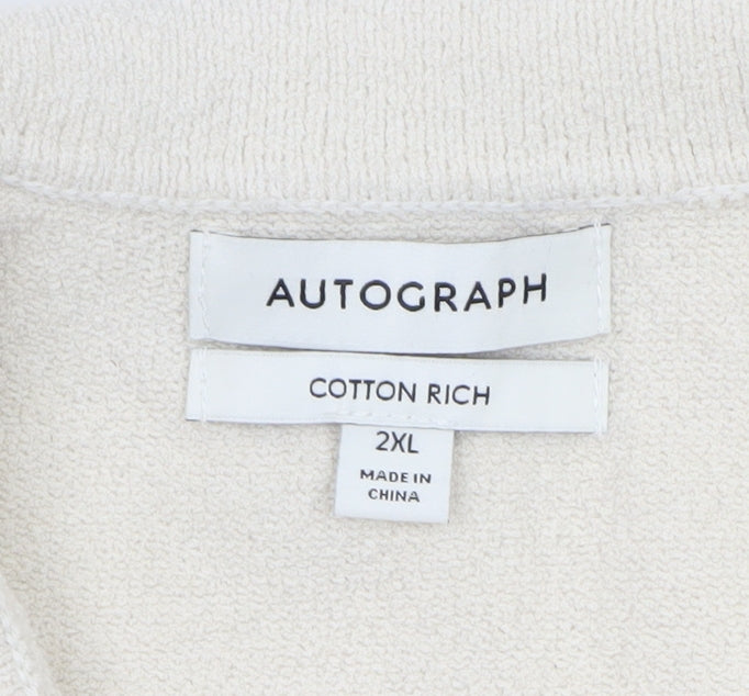 Marks and Spencer Men’s Ivory Collared Cotton Jumper 2XL
