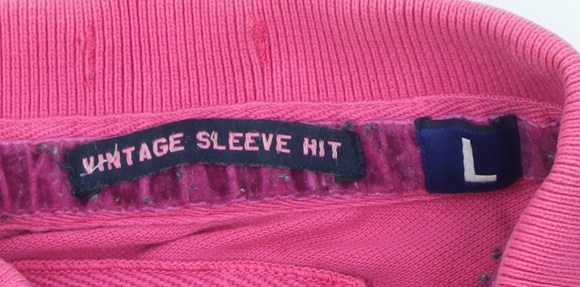 Superdry Men's Pink Cotton Polo Shirt Size L Short Sleeve Classic Fit