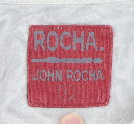 John Rocha Men's Grey Short Sleeve Crew Neck T-Shirt Size L