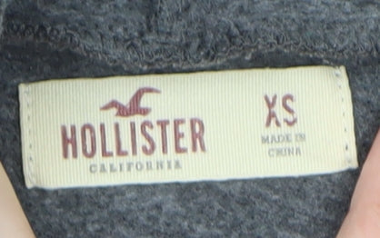 Hollister Women Grey XS Pullover Hoodie with Graphic Print