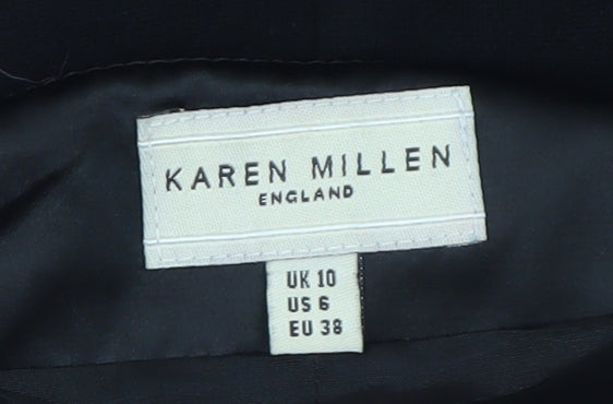 Karen Millen Women's Black Size 10 Sleeveless Sheath Knee Length Dress