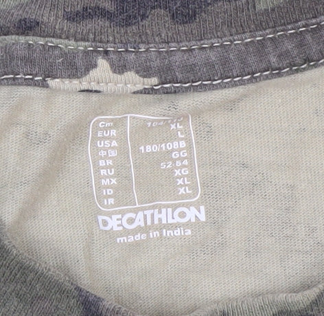 Decathlon Men’s Green Camouflage Crew Neck Short Sleeve T-Shirt XL