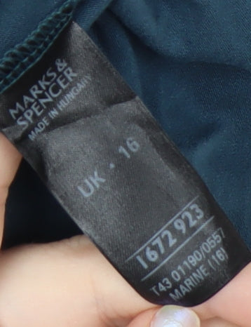 Marks and Spencer Women’s Blue Sleeveless V-Neck Tank Top UK 16
