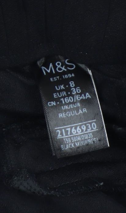 Marks and Spencer Women's Black Jogger Trousers Size 8 Regular Polyester