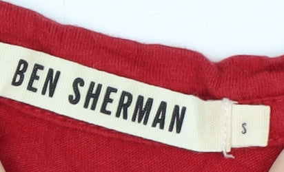 Ben Sherman Men's Red Football Graphic T-Shirt Size S Cotton
