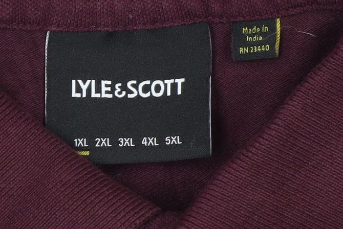 Lyle & Scott Men's Red 2XL Regular Fit Cotton Polo Shirt
