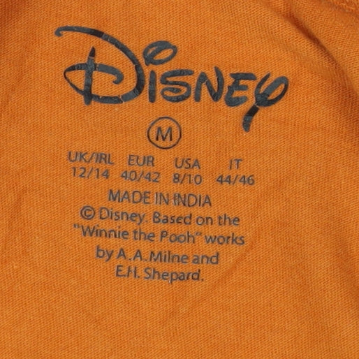 Disney Women’s Orange Winnie the Pooh T-Shirt M Casual Cotton Top