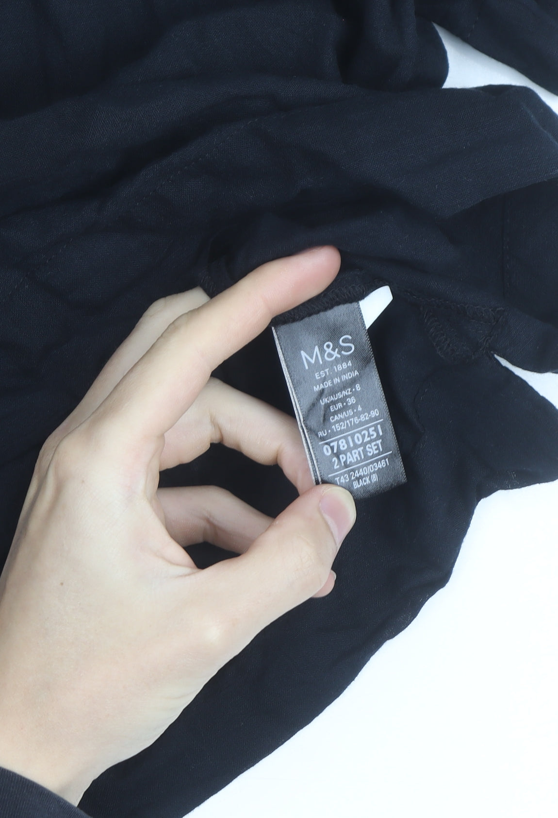 Marks and Spencer Women’s Black Cotton Short Sleeve Blouse Size 10