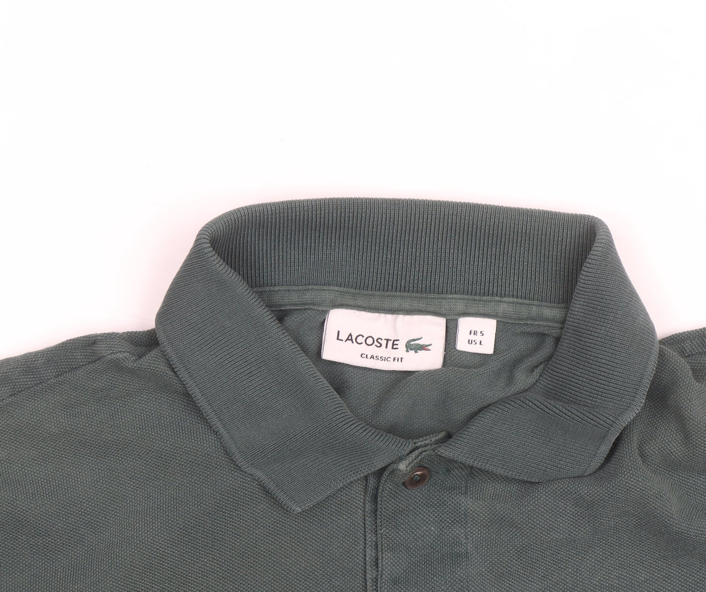 Lacoste Men's Green Classic Fit Cotton Polo Shirt Size L