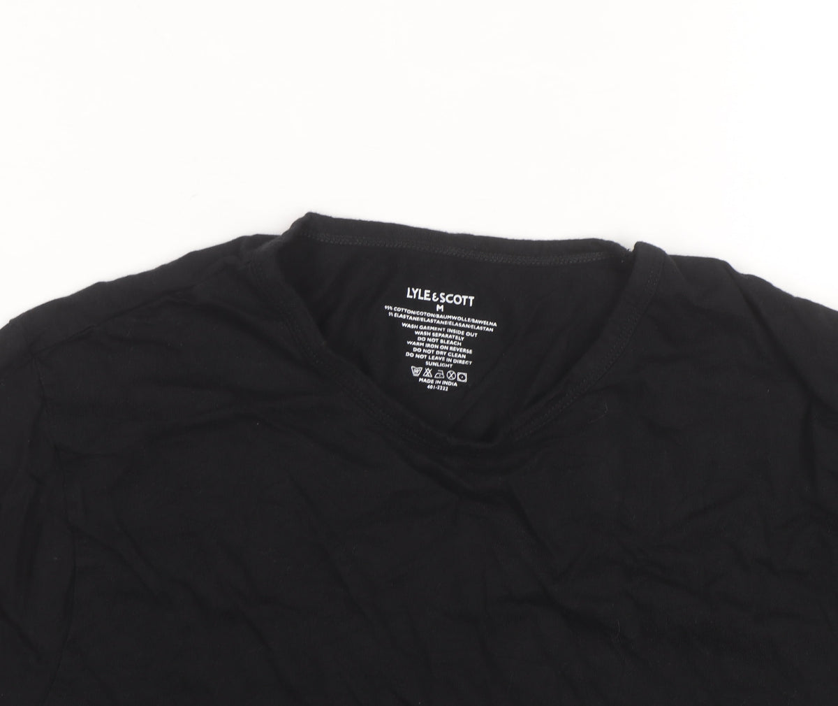 Lyle & Scott Men's Black Crew Neck Regular Fit Cotton T-Shirt M