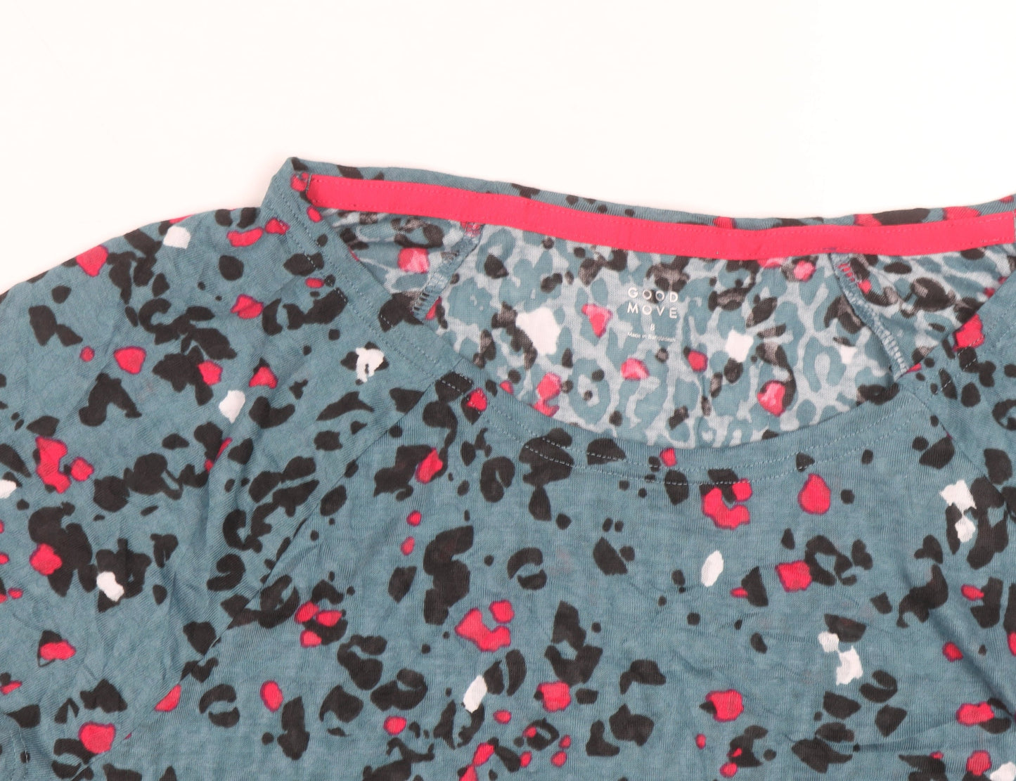 Marks and Spencer Women Blue Animal Print Short Sleeve T-Shirt L