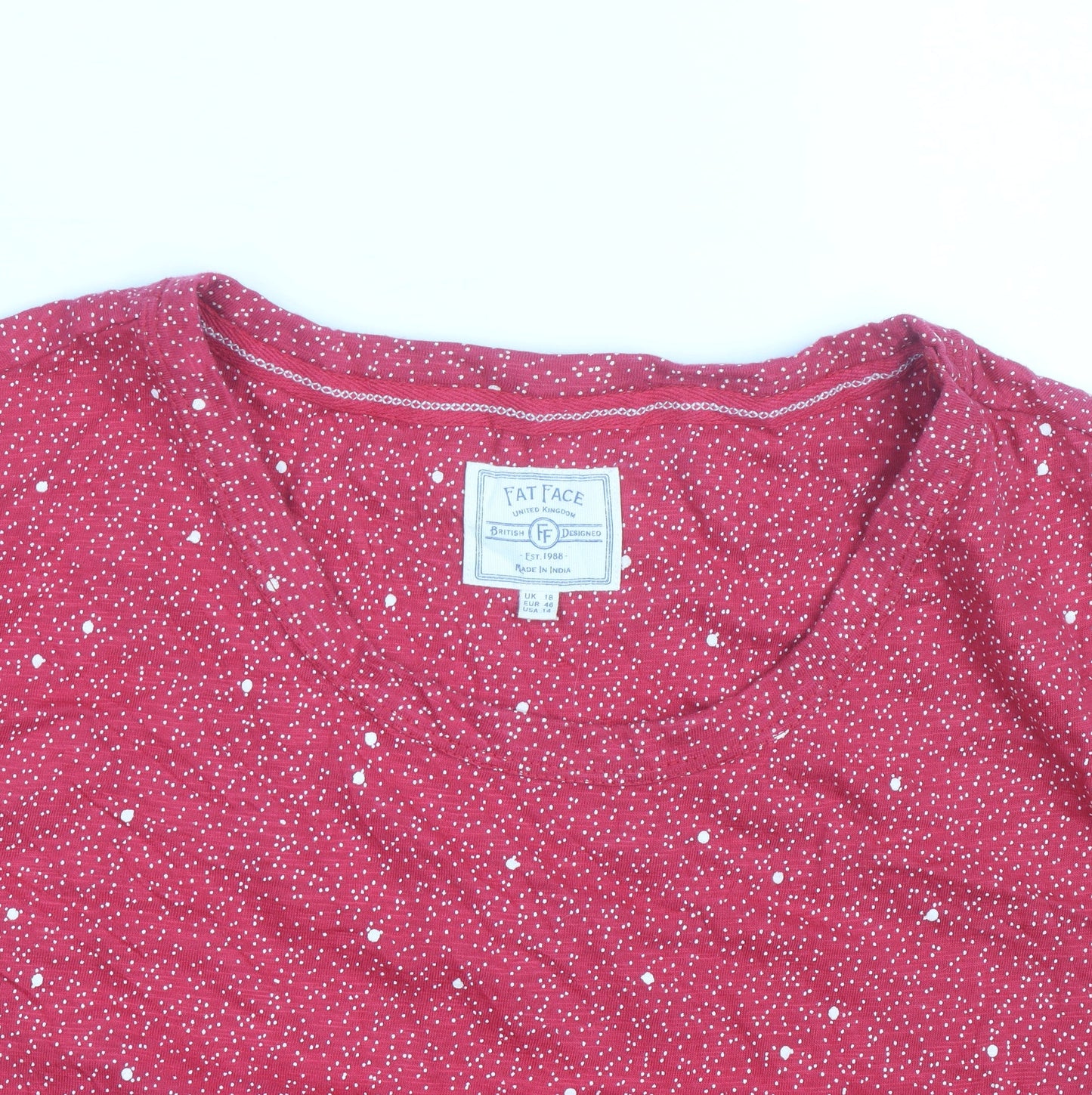 Fat Face Women’s Red Polka Dot Jersey T-Shirt Size 12