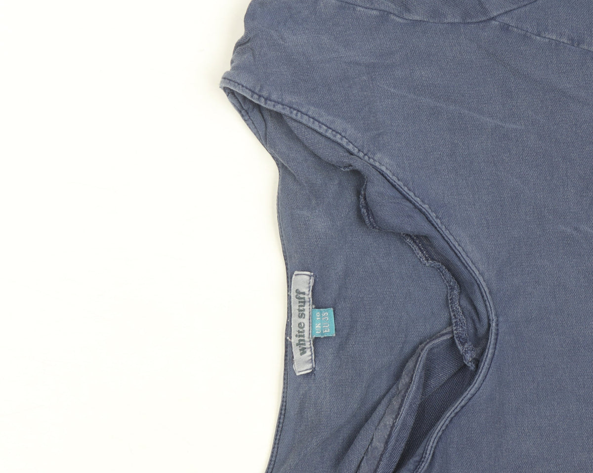 White Stuff Women's Blue Cotton Tunic T-Shirt Dress Size 10