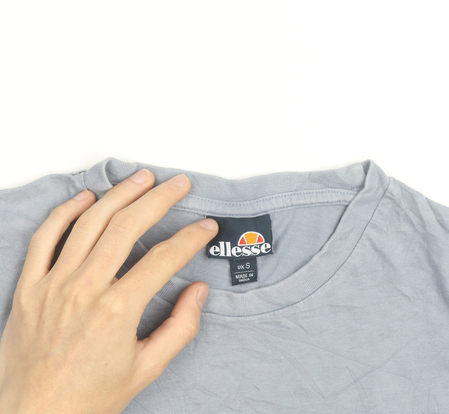 Ellesse Men’s Grey Cotton Crew Neck Logo Short Sleeve T-Shirt Size S