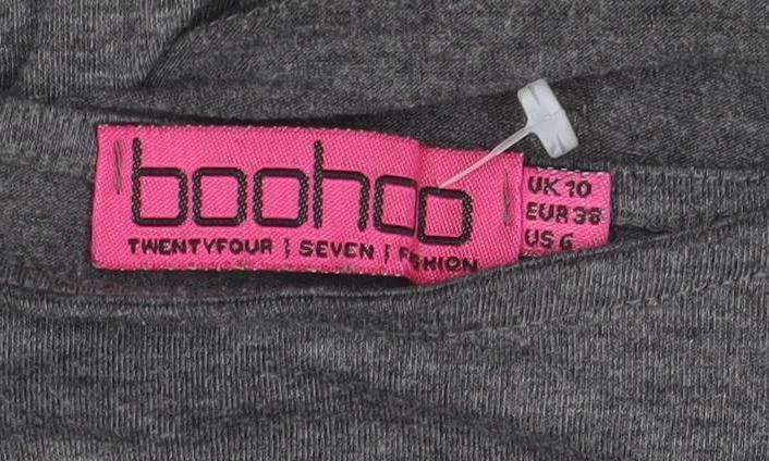 Boohoo Women's Grey Sleeveless Jersey Skater Dress Size 10