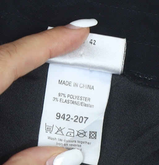 Next Women Black Flared Knee Length Skirt Size 14 Polyester Blend