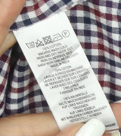 French Connection Men’s Multicoloured Check Button-Up Cotton Shirt XL