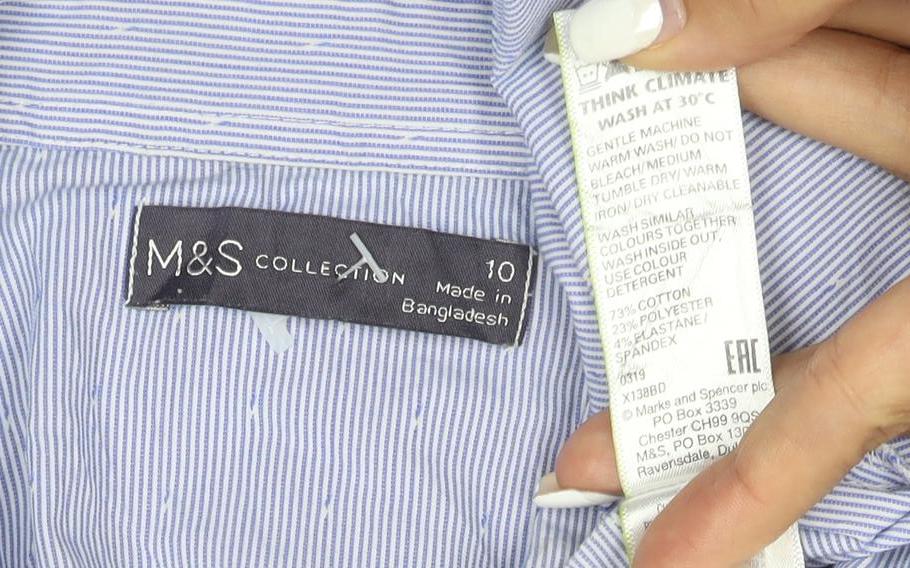 Marks and Spencer Women’s Blue Striped Long Sleeve Button-Up Shirt Size 10