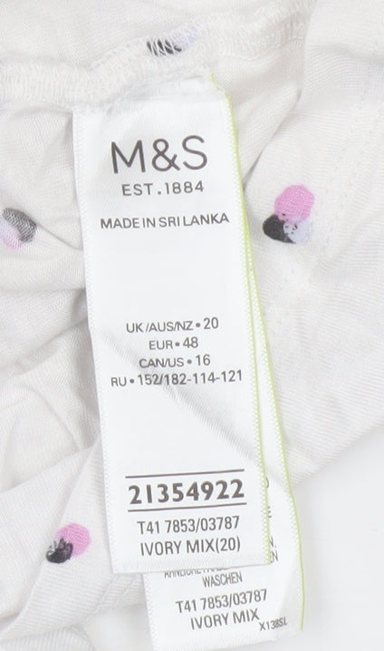 Marks and Spencer Ivory Polka Dot Bow Neck Women’s Blouse Size 20
