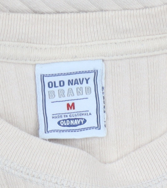Old Navy Men's Beige Long Sleeve Crew Neck Casual Top Size M