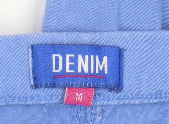 Intuition Women’s Blue Cropped Denim Stretch Trousers Size 14