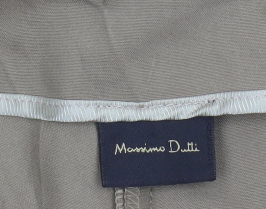 Massimo Dutti Women's Beige Chino Trousers Size 10 Regular Fit