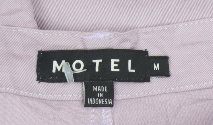 Motel Women's Lilac Wide-Leg Trousers Cotton Blend Size M