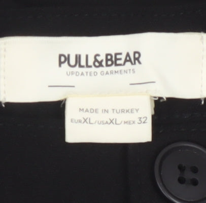 Pull & Bear Women’s Black Wide-Leg Trousers Size 16 Stretch