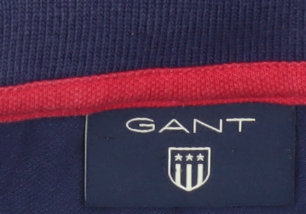 GANT Men's Blue Short Sleeve Polo Shirt XL Regular Fit Cotton