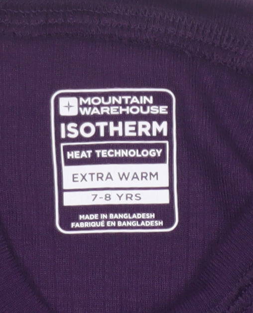 Mountain Warehouse Girls Purple Thermal Long Sleeve Activewear Top 7-8 Years