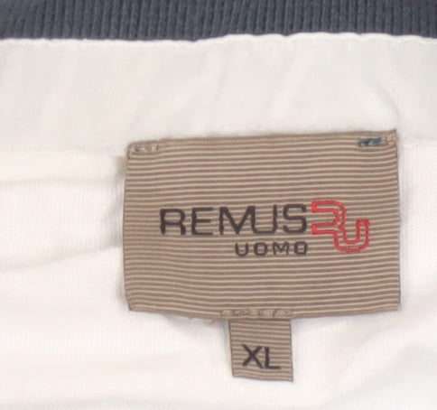 Remus Uomo Men's Blue Striped Cotton Polo Shirt XL