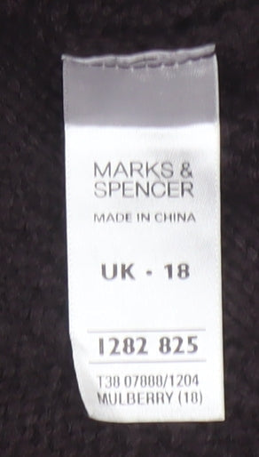 Marks and Spencer Women’s Black Size 18 Short Sleeve Cable Knit Jumper Dress