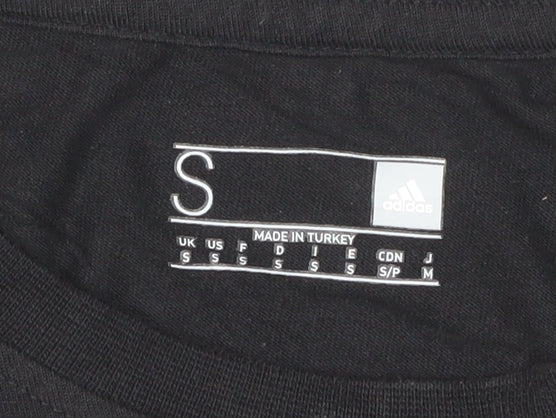Adidas Womens Black Short Sleeve Basic Jersey T-Shirt Size S
