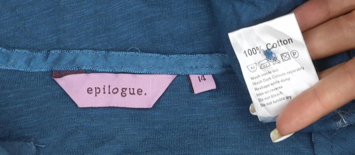 Epilogue Women's Blue Cotton Tunic Blouse Size 14