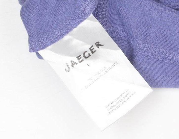Jaeger Women Purple Relaxed Boat Neck 3/4 Sleeve Jersey Top L