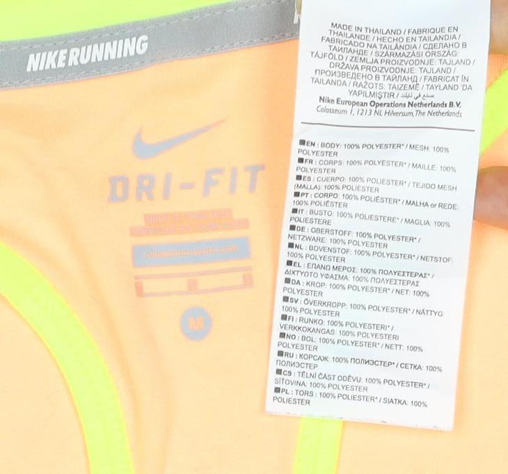 Nike Womens Orange Dri-Fit Running Tank Top Medium