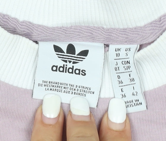 Adidas Womens Pink Ringer T-Shirt Size 10 Short Sleeve Cotton