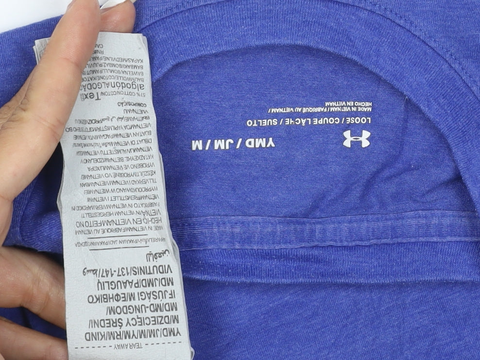 Under Armour Boys Blue M Loose Fit Crew Neck Sports T-Shirt