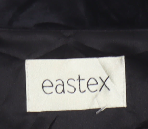 Eastex Womens Black Velvet Wrap Blouse Size 16 Long Sleeve