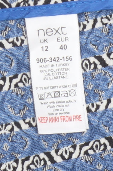 Next Women’s Black Geometric Cropped Trousers Size 12